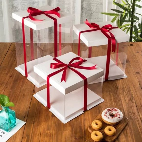 NWT - 8-Inch Four Layer Cake Boxes (26x26x32cm) - Quantity 5 - Picture 2 of 4